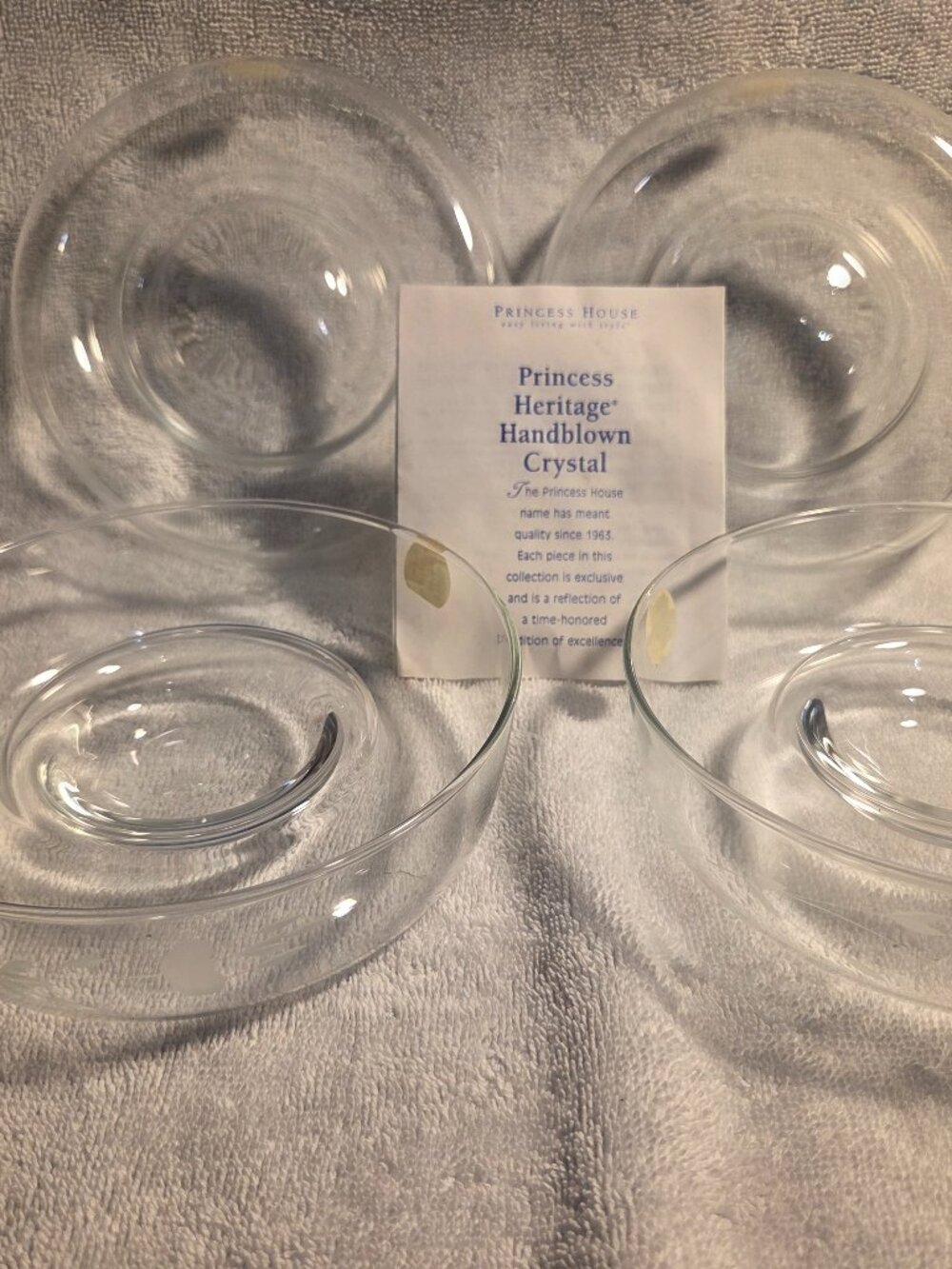 Princess House 'Heritage' Set of 4 Individual Chip and Dip Bowls 6" Crystal